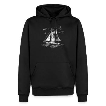 Segelboot hand gezeichnet - Männer Premium Bio Hoodie - Schwarz - Vorne - Nico (187cm)