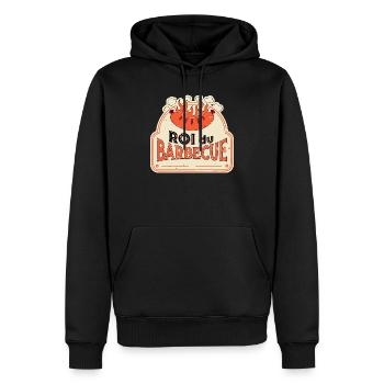 Roi du Barbecue Vintage - Sweat à capuche Premium bio Homme - noir - Devant - Nico (187cm)