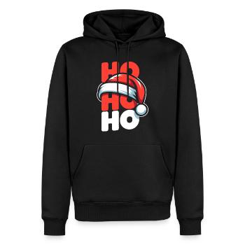 Style Père Noël Ho Ho Ho - Sweat à capuche Premium bio Homme - noir - Devant - Nico (187cm)