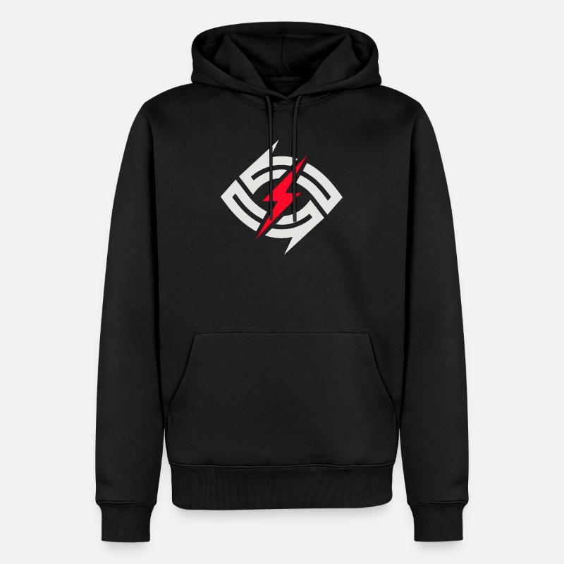 Contraste circulaire du flash - Sweat à capuche Premium bio Homme - noir