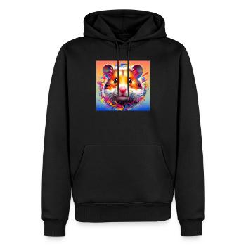 Hamster - Männer Premium Bio Hoodie - Schwarz - Vorne - Nico (187cm)