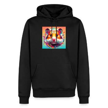 Hamster - Männer Premium Bio Hoodie - Schwarz - Vorne - Nico (187cm)