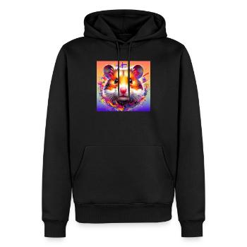 Hamster - Männer Premium Bio Hoodie - Schwarz - Vorne - Nico (187cm)