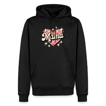 Mama Herz Checkered Stil - Männer Premium Bio Hoodie - Schwarz - Vorne - Nico (187cm)