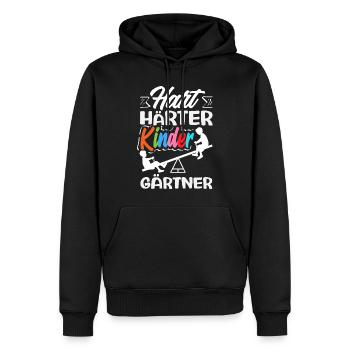 Hart Härter Kindergärtner Erzieher Kita Spruch - Männer Premium Bio Hoodie - Schwarz - Vorne - Nico (187cm)