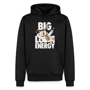 Big Luck Energy Lucky Cat - Männer Premium Bio Hoodie - Schwarz - Vorne - Nico (187cm)