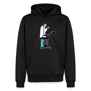 Dessin animé de traitement dentaire - Sweat à capuche Premium bio Homme - noir - Devant - Nico (187cm)