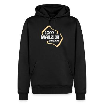 Work Maelzer - Men’s Premium Organic Hoodie - black - Front - Nico (187cm)