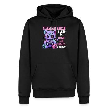 Pastel Goth Soft Goth Gaming Gamer - Männer Premium Bio Hoodie - Schwarz - Vorne - Nico (187cm)