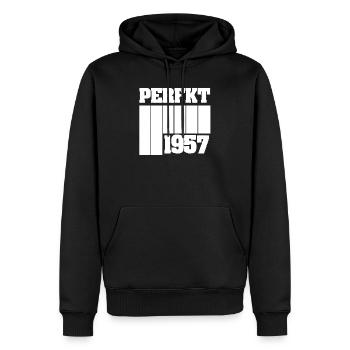 1957 - Männer Premium Bio Hoodie - Schwarz - Vorne - Nico (187cm)