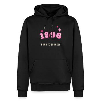 1996 Born to Sparkle Jahrgang 30. Geburtstag - Männer Premium Bio Hoodie - Schwarz - Vorne - Nico (187cm)