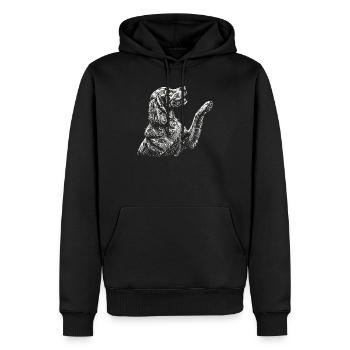 Irish Setter Raising Paw - Red Setter Dog Mom Dad - Men’s Premium Organic Hoodie - black - Front - Nico (187cm)