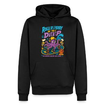 Roller Derby des Grands Fonds - Sweat à capuche Premium bio Homme - noir - Devant - Nico (187cm)