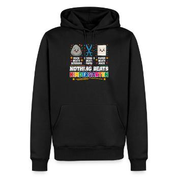 Rien ne vaut la feuille de ciseaux de pierre de maternelle - Sweat à capuche Premium bio Homme - noir - Devant - Nico (187cm)
