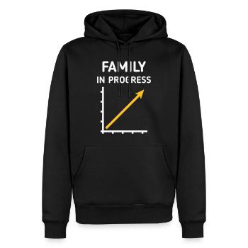 Family In Progress (Schwanger / Eltern / NEG 2C) - Männer Premium Bio Hoodie - Schwarz - Vorne - Nico (187cm)