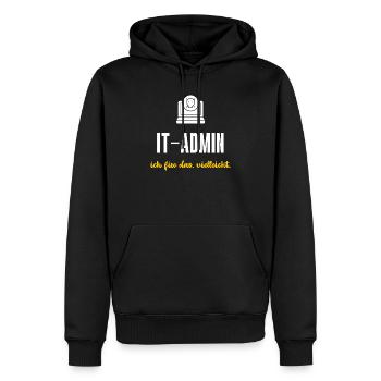 IT-Admin Geschenk Ich fixe das vielleicht - Männer Premium Bio Hoodie - Schwarz - Vorne - Nico (187cm)