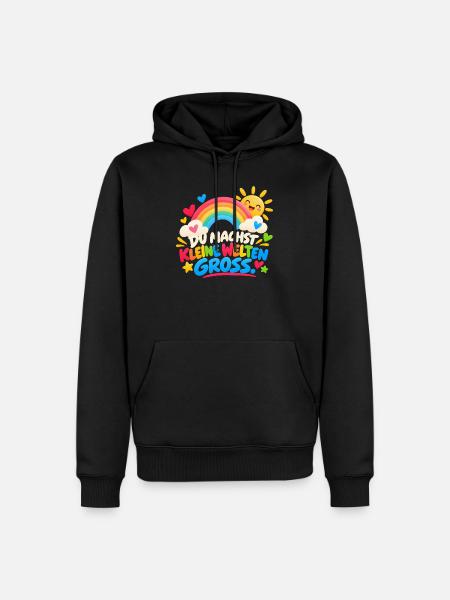 Du machst kleine Welten groß - Männer Premium Bio Hoodie - Schwarz