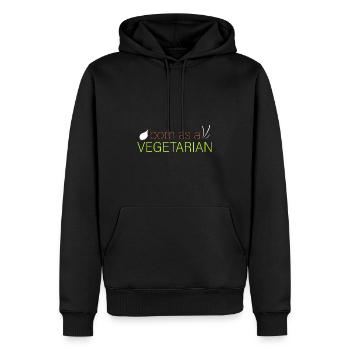 als Vegetarier geboren - Männer Premium Bio Hoodie - Schwarz - Vorne - Nico (187cm)