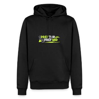 1. pref top 2. pref mid - Männer Premium Bio Hoodie - Schwarz - Vorne - Nico (187cm)