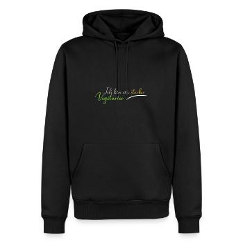 Ich bin ein starker Vegetarier - Männer Premium Bio Hoodie - Schwarz - Vorne - Nico (187cm)