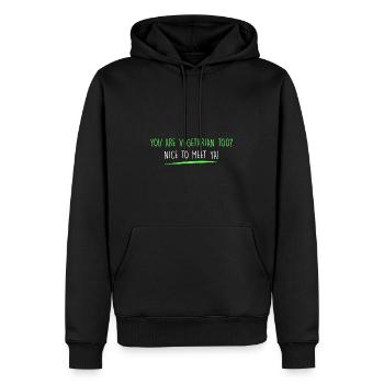 Sie sind auch Vegetarier? - Männer Premium Bio Hoodie - Schwarz - Vorne - Nico (187cm)