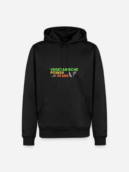 vegetarische Power in mir - Männer Premium Bio Hoodie - Schwarz