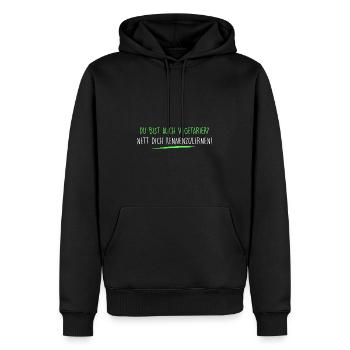 Du bist auch Vegetarier? - Männer Premium Bio Hoodie - Schwarz - Vorne - Nico (187cm)