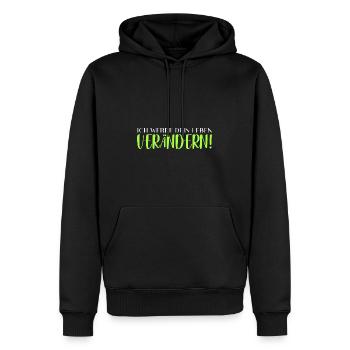 Ich werde dein Leben verändern! - Männer Premium Bio Hoodie - Schwarz - Vorne - Nico (187cm)
