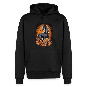 Einhorn Helloween - Männer Premium Bio Hoodie - Schwarz - Vorne - Nico (187cm)