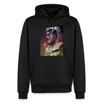 Hercules - Men’s Premium Organic Hoodie - black - Front - Nico (187cm)