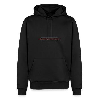 Sei vorsichtig, es ist ein fake out - Männer Premium Bio Hoodie - Schwarz - Vorne - Nico (187cm)