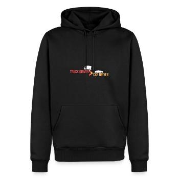 Lkw-Fahrer > Pkw-Fahrer - Männer Premium Bio Hoodie - Schwarz - Vorne - Nico (187cm)