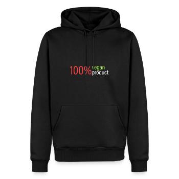 Produit 100% végétalien - Sweat à capuche Premium bio Homme - noir - Devant - Nico (187cm)