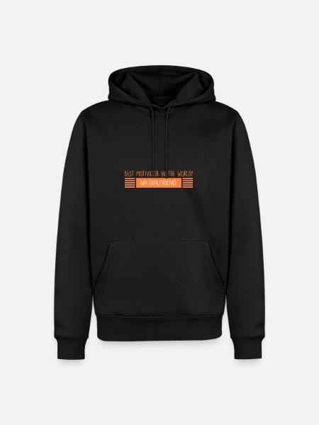 Girlfriend: Best Motivator - Men’s Premium Organic Hoodie - black