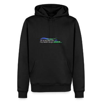 Tous sont AP, et ils achètent ARMOR - Sweat à capuche Premium bio Homme - noir - Devant - Nico (187cm)