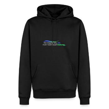 Alle sind AP und gekauft wird Rüstung - Männer Premium Bio Hoodie - Schwarz - Vorne - Nico (187cm)