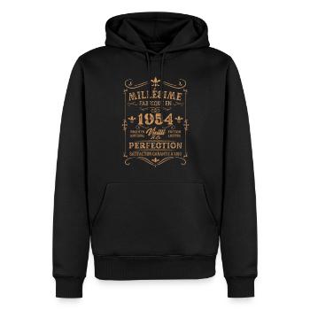 Cadeau D'anniversaire Millésime Fabriqué En 1954 - Sweat à capuche Premium bio Homme - noir - Devant - Nico (187cm)