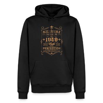 Cadeau D'anniversaire Millésime Fabriqué En 1959 - Sweat à capuche Premium bio Homme - noir - Devant - Nico (187cm)