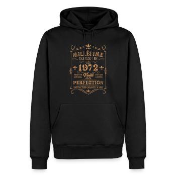 Cadeau D'anniversaire Millésime Fabriqué En 1972 - Sweat à capuche Premium bio Homme - noir - Devant - Nico (187cm)