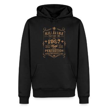 Cadeau D'anniversaire Millésime Fabriqué En 1967 - Sweat à capuche Premium bio Homme - noir - Devant - Nico (187cm)