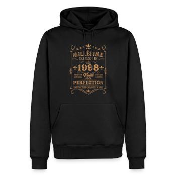 Cadeau D'anniversaire Millésime Fabriqué En 1998 - Sweat à capuche Premium bio Homme - noir - Devant - Nico (187cm)