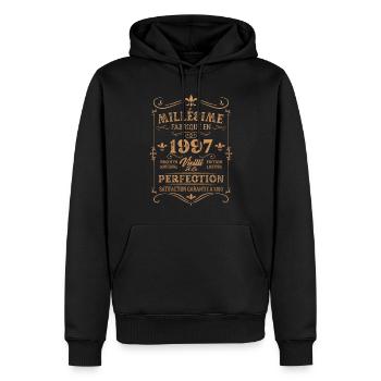 Cadeau D'anniversaire Millésime Fabriqué En 1997 - Sweat à capuche Premium bio Homme - noir - Devant - Nico (187cm)