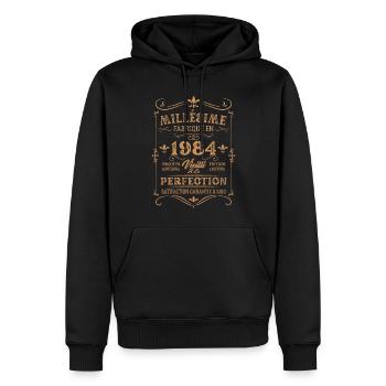 Cadeau D'anniversaire Millésime Fabriqué En 1984 - Sweat à capuche Premium bio Homme - noir - Devant - Nico (187cm)