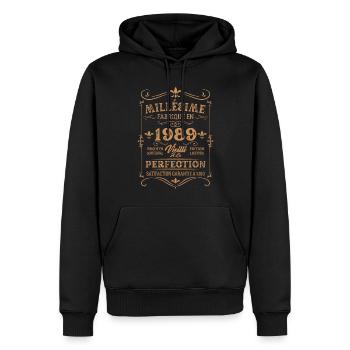 Cadeau D'anniversaire Millésime Fabriqué En 1989 - Sweat à capuche Premium bio Homme - noir - Devant - Nico (187cm)