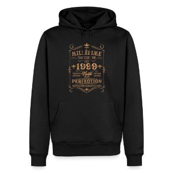 Cadeau D'anniversaire Millésime Fabriqué En 1999 - Sweat à capuche Premium bio Homme - noir - Devant - Nico (187cm)