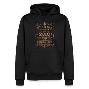 Cadeau D'anniversaire Millésime Fabriqué En 2010 - Sweat à capuche Premium bio Homme - noir - Devant - Nico (187cm)