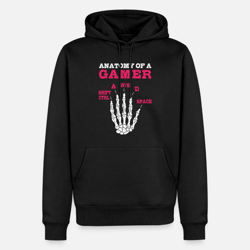 Anatomie eines Gamers - Männer Premium Bio Hoodie - Schwarz