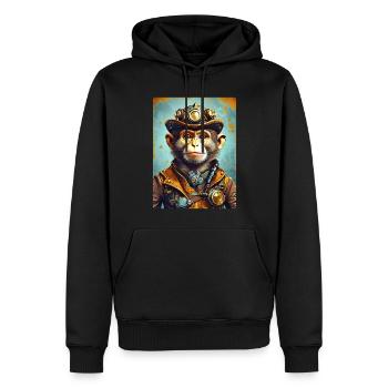 Singe Steampunk 1.8 - Sweat à capuche Premium bio Homme - noir - Devant - Nico (187cm)