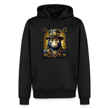 Singe Steampunk 1.9 - Sweat à capuche Premium bio Homme - noir - Devant - Nico (187cm)