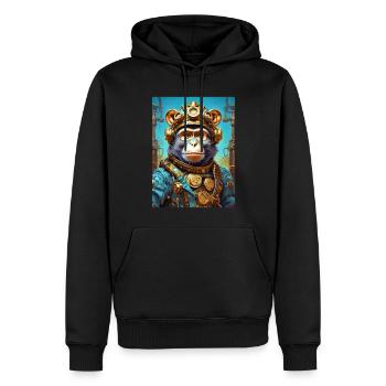 Singe Steampunk 1.19 - Sweat à capuche Premium bio Homme - noir - Devant - Nico (187cm)